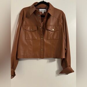 Calvin Klein Brown Leather Jacket